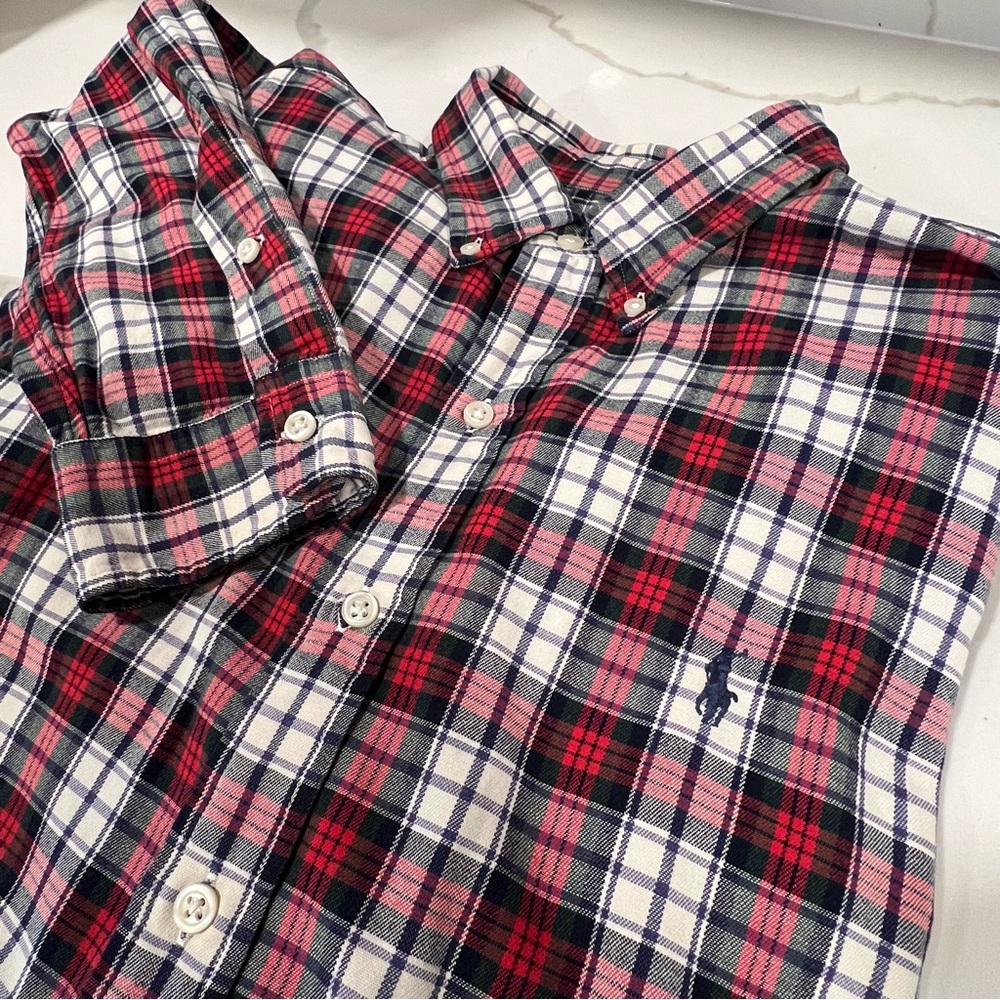 Ralph Lauren men's button up long sleeve size large‎ plaid Christmas holiday